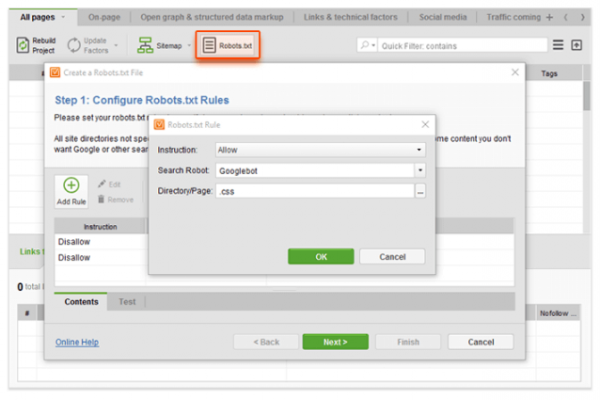 Редакция на robots.txt в Website Auditor
